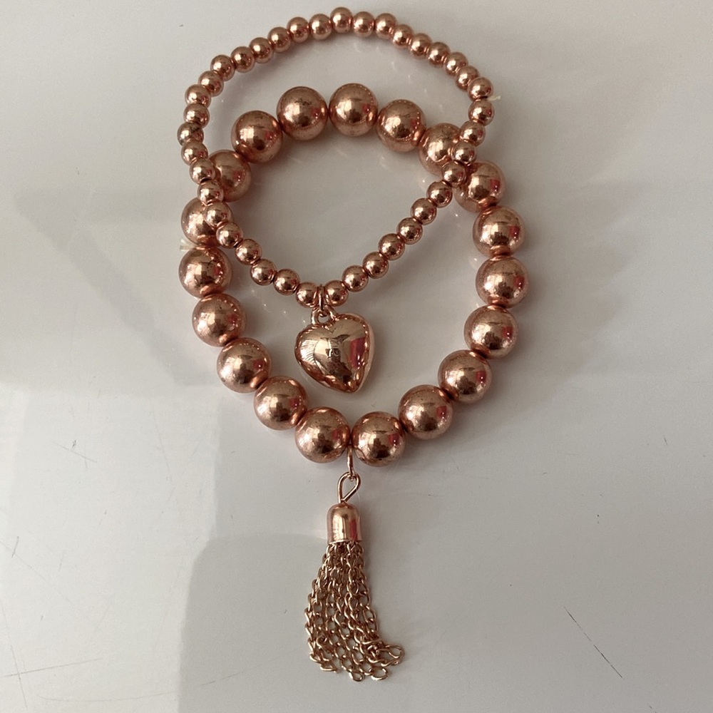 🆕 Rose gold tone beaded bracelets